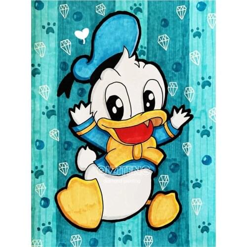 Disney Diamond Painting Cartoon Donald Duck Square/Round Handmade Mosaic Rhinestone Embroidery Mickey Mouse Gift for Children