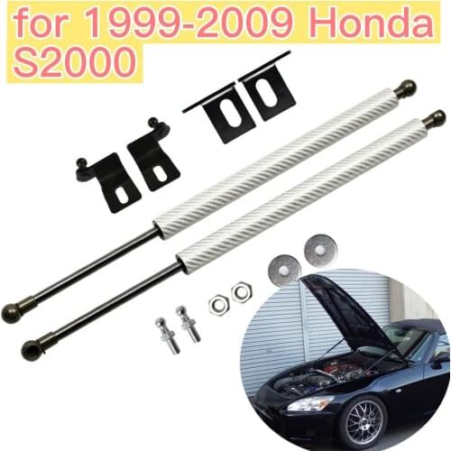 Hood Struts for 1999-2009 Honda S2000 AP1 AP2 Front Bonnet Gas Springs Prop Rod Arms Shock Dampers Carbon Fiber Car Accessories
