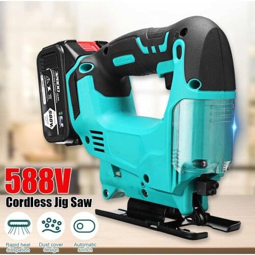 588V 120mm Cordless Electric Jigsaw Rechargeable Adjustable Wood Metal Brushless Jig Saw Woodworking Power Tools for Makita Batt