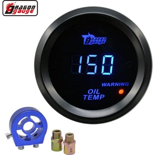 Dragon 52mm Blue Light Digital Auto Car Racing Modification Oil Temperature Gauge 40-150 Celsius Temp Meter Free Shipping