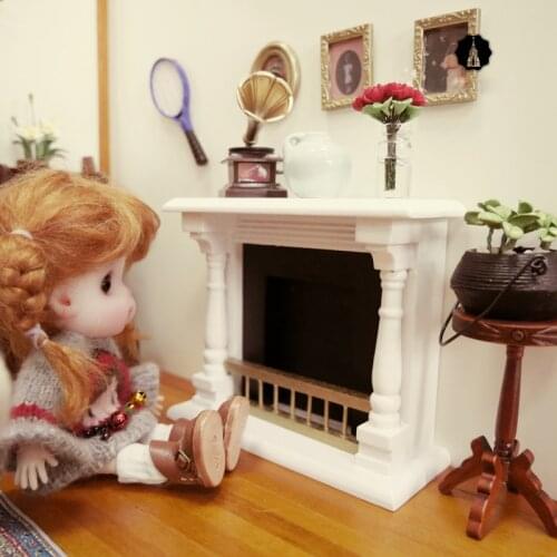 G05-X5115 children baby gift Toy 1:12 Dollhouse mini Furniture Miniature White European small fireplace 1pcs