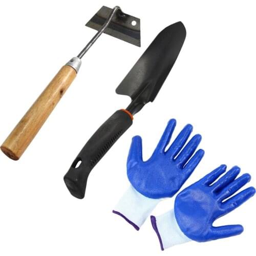 Household Small Gardening Hoe Hollow Hoe Set With Gloves Garden Tool Accessories For Backyard Weeding