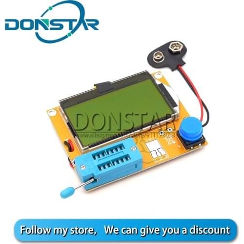 LCR-T4 ESR Meter Transistor Tester Diode Resistor Triode Capacitance SCR Inductance Automatic Shutdown LCD Display ATMEGA328P-AU