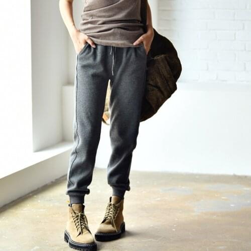 MICOCO K3612C Korean version of simple stick cloth slimming comfortable sports casual pants women autumn