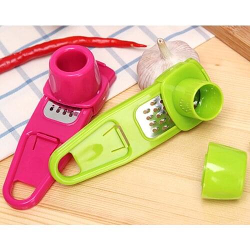 Mini Ginger Grinding Plastic Stainless Steel Grater Garlic Press Grater Fruit Vegetable Tools Crusher Peeler Garlic Press
