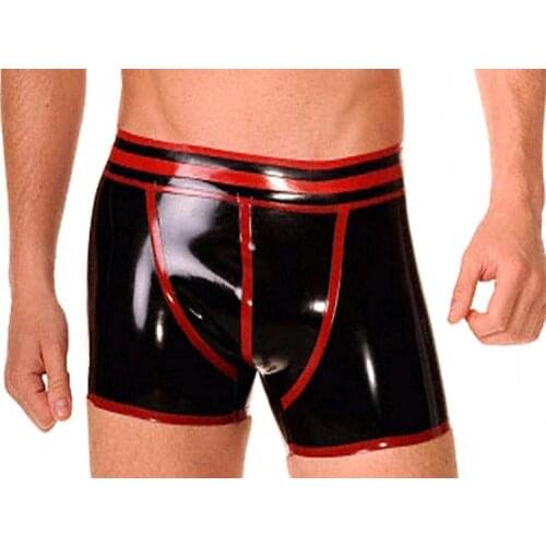 Fashion Black Sexy Latex Shorts Rubber Panties Natural Latex Lingerie For Man Plus Size Hot sale