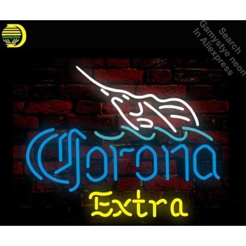 Coron Extra Neon Sign fish Neon Sign Neon Bulbs Store Display Glass Tube Handcraft Recreation Advertising Gifts Art 19x15