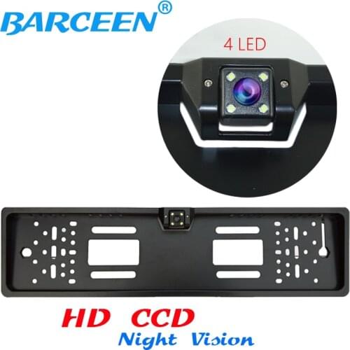 Newest Product Car Reversing Rear View Camera European License Plate Night Vision Backup Parking Sensor,Free Shipping