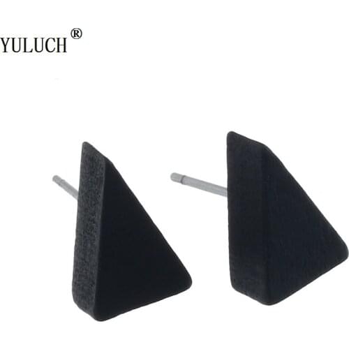 YULUCH Novetly New Design Wooden Stud Earrings Geometric 2 Colors Wooden Stud Earrings For Fashion Trendy Jewelry For Woman Gift