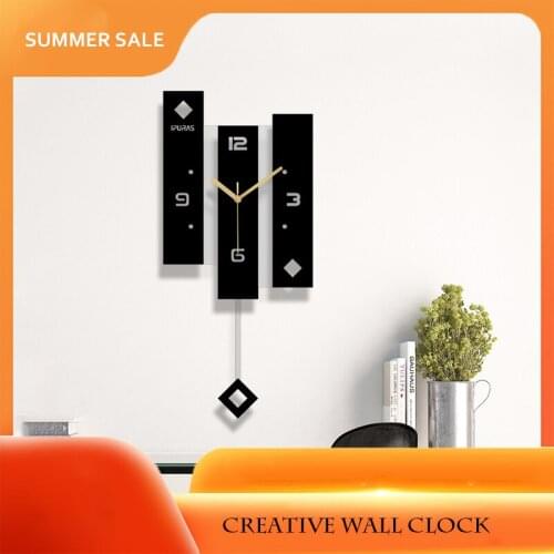 New Wall Clock Quartz Nordic Clock With Pendulum Large Size Wall Watch Modern Design For Home Decoration Big Duvar Saati Decor