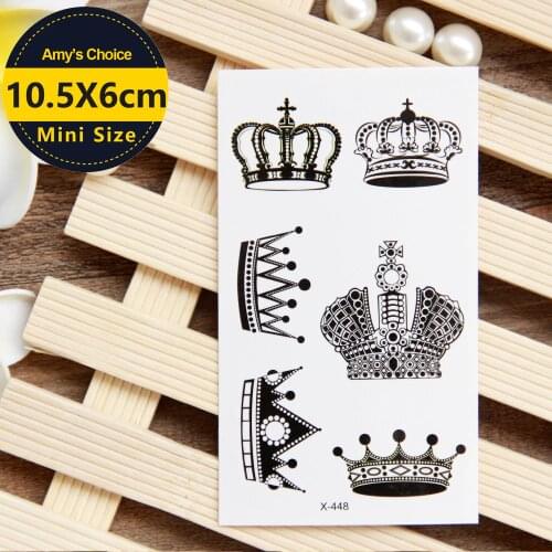 New Creative Design Crown Pattern Temporary Tattoos Arm And Wrist Women Men Style Disposable Waterproof Flash Tattoo