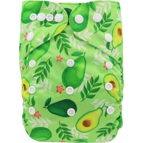 Ohbabyka Washable Eco-Friendly Infant Cloth Diaper Animals Adjustable Baby Nappies Reusable Diapers Cover Cloth Nappy fit 3-15kg