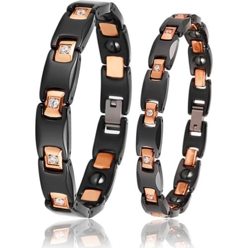 OKtrendy Women Ceramic Magnetic Therapy Healing Bracelet Germanium Health Care Bangle Relieve Pain Anti Radiation Wristband Gift