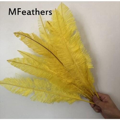 50-55CM 20-22" Length Ostrich Nandu Feather Yellow Dyed AAA Quality Natural Real Ostrich Plumes For Wedding Centerpiece Decorate