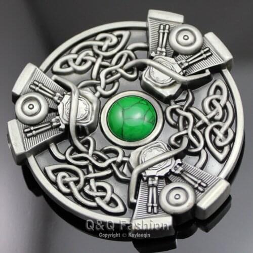 Belt Buckle Jewelry 2020 New Men Trinity Knot Chopper V-Twin EVO Engine Motor Turquoise