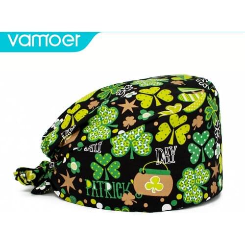 Surgery cap animal Pet veterinary hat head cap nurse medical wholesale 100% cotton scrub hat scrub cap long hair