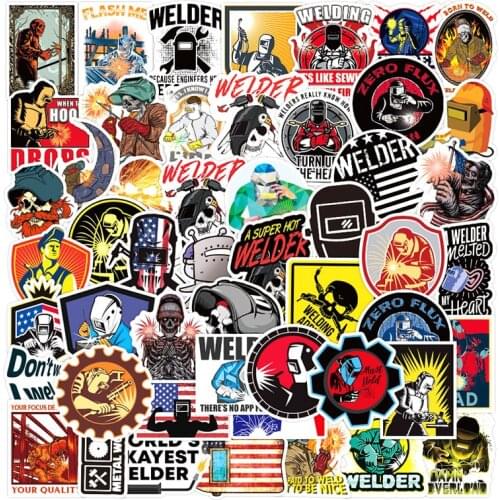 10/30/50pcs/Set Cool Punk Style Welder Stickers For Mobile phone cover Refrigerator Computer Guitar Car Motorcycle Notebook Etc