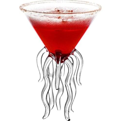 T3EC Octopus Cocktail Glass Transparent Jellyfish Glass Cup Juice Glass