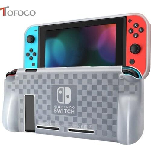 TOFOCO TPU Protective Cover Case For Nintendo Switch NS/X Console Joy-Con Controller Anti-scratch Anti-fall Transparent Shell