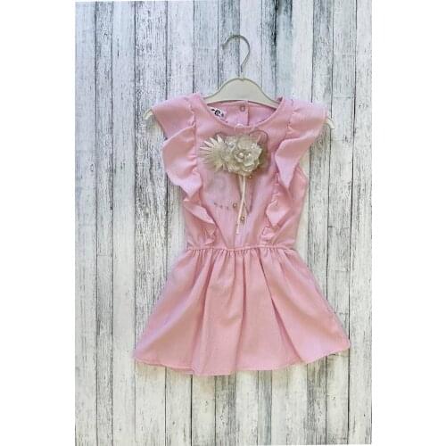 Female Child Gauze Flower Accessorized Dress