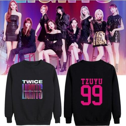 Kpop TWICE korean fashion Autumn Warm O-neck Sweatshirts Women Streetwear Pullover Casual hoodies lady Loose Long Sleeve clothes
