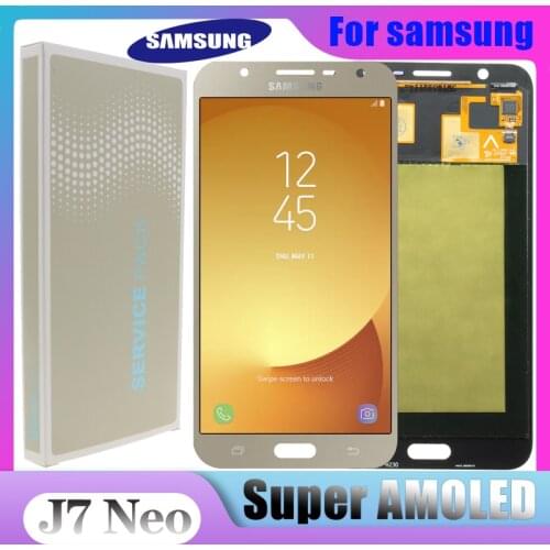 5.5'' Original SUPER AMOLED For SAMSUNG Galaxy J7 Neo J701 LCD Display J701F J701M J701MT Digitzer Assembly Replacement Display