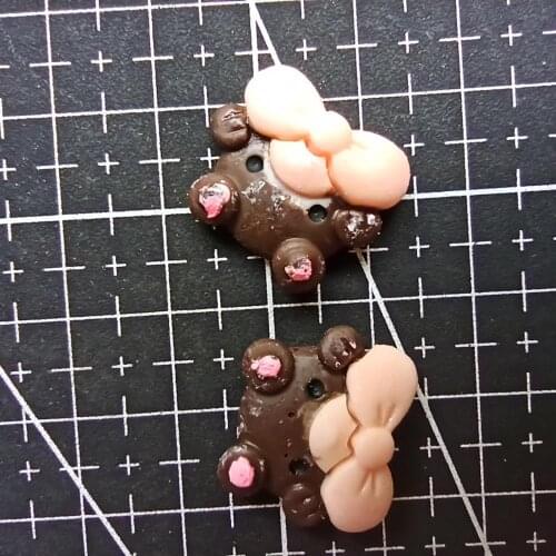 1pcs/lot Resin flat back bear bow 19mm Ornaments Micro landscape Ornaments Creative Home Gardening Decorations