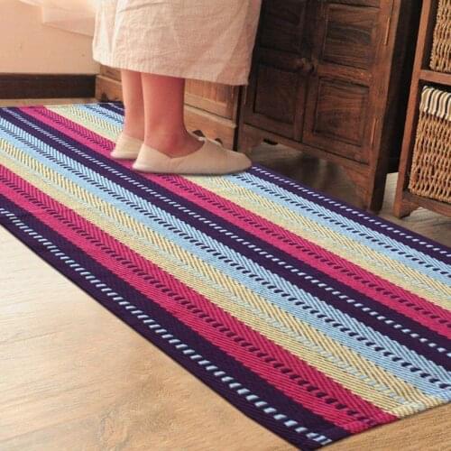 100% cotton The kitchen door floor mat home bedroom cushion sofa bathroom towel Mat Carpet absorbent antiskid mat rug 8 colors