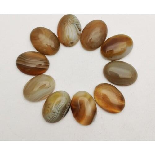 12Pcs Natural stone beads coffee color onyx Striped carnelian for jewelry making 25X18MM cab cabochon charm fashion accessories