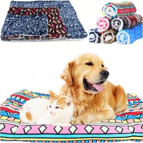 14 Style Dog Mat Winter Pet Blankets Thicken Warm Kennel 100*70CM Dog Sofa & Bed For Pet Small Medium Big Dogs Pad Soft Cushion
