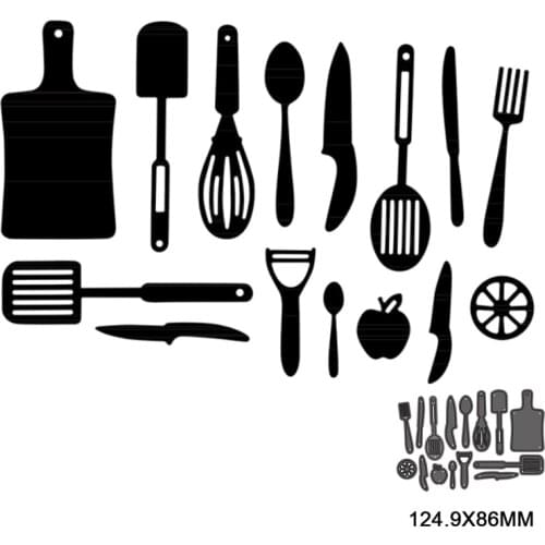 15pcs New Kitchenware Metal Cutting Dies DIY Craft Cards Scrapbooking Album Decoration Paper Embossing Handmade Stencil Die