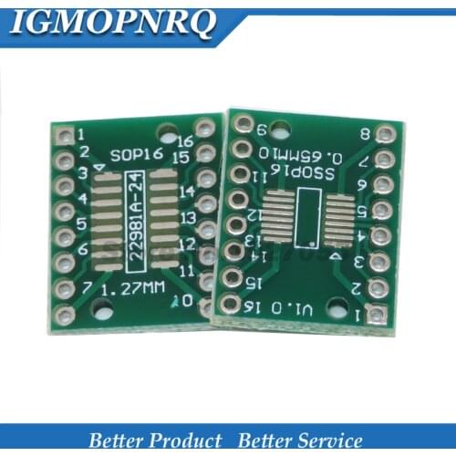20PCS/lot TSSOP16 SSOP16 SOP16 Transfer to DIP16 IC Adapter Converter Socket Board Module Adapters Plate 0.65mm 1.27mm