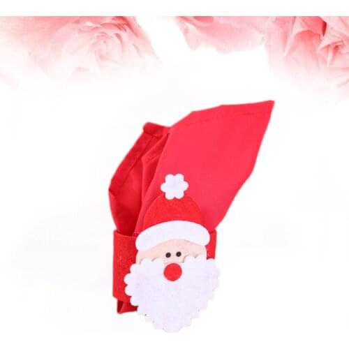 5pcs Christmas Napkin Ring Serviette Buckle Holder for Christmas Party Dinner Table Decoration (Older)