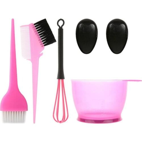 5PCS Home Salon Hair Dyeing Brush Hair Dyeing Cream Bowl Coloring Brush Comb Earcap Clips Dyeing Cape Kits Hair Tint Tool