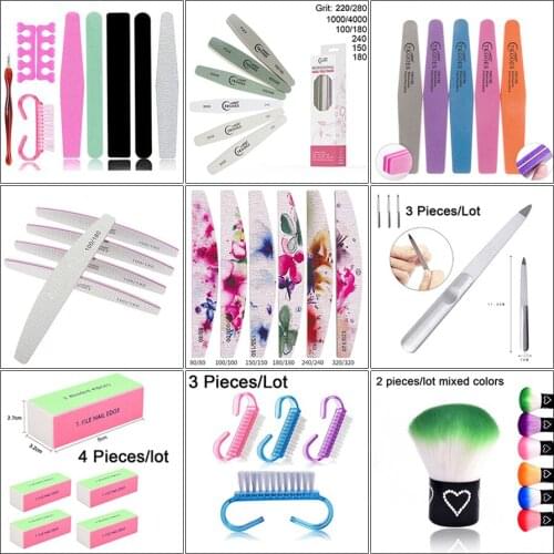5pcs Nail Files Block Buffer For Manicure UV Gel Polisher Nail Polish Files Manicure Pedicure Buffers Tips Nail Tools Wholesale