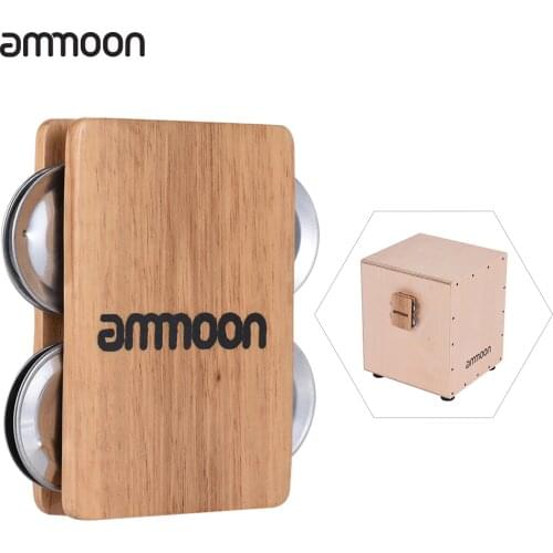 Ammoon Cajon Box Drum Companion Accessory 4-bell Jingle Castanet for Hand Percussion Instruments