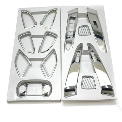 15pcs Abs Chrome Interior Trim Inner Molding Decoration Trim Car Auto Accessories For Hyundai IX35 2010 2011 2012
