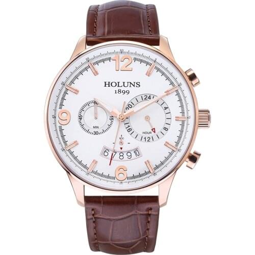 Fashion Casual Mens Luxury Brand Belt Watch 22mm 24 Hours Large Dial Quartz Waterproof Counter Watch