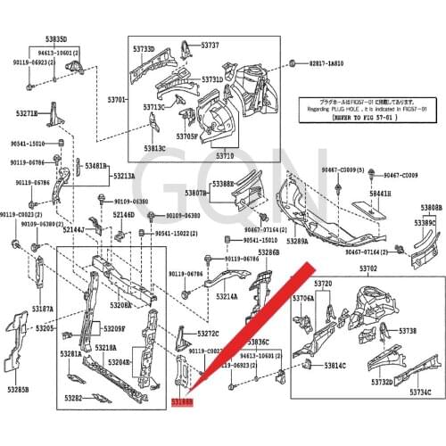 Radiator left bracket stay 2011-Toy ota COR OLL ALE VIN radiator support bar Water tank frame attachment Water tank lifting ear