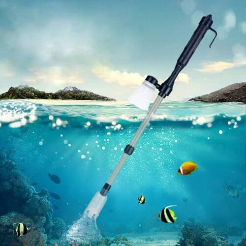 Electric Aquarium Water Change Pump Cleaning Filter for Fish Tank Water Pump Sand Washer Gravel Cleaner Accessories Telescopical