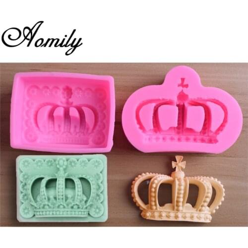 Amoliy Crown Handmade Soap Mold Silicone Cake Molds Chocolate Jelly Candy Bakeware Mold DIY Pastry Soap Mould Baking Tool
