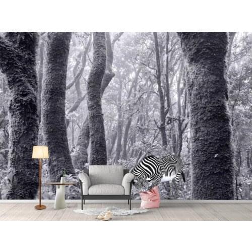 Custom photo mural 3d wallpaper Black and white landscape big tree home decor living room wallpapers for walls 3 d