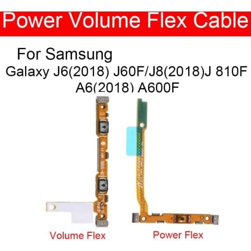Power&Volume Flex Cable For Samsung Galaxy A6 J6 J8 2018 A600f J60f J810f Volume Switch Power Control Button Flex Ribbon