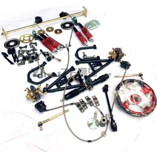 GO KART KARTING ATV UTV 1M Rear Axle Steering Gear Rack Pinion Tie Rod Steering Wheel Brake Pump With Control Swing arms