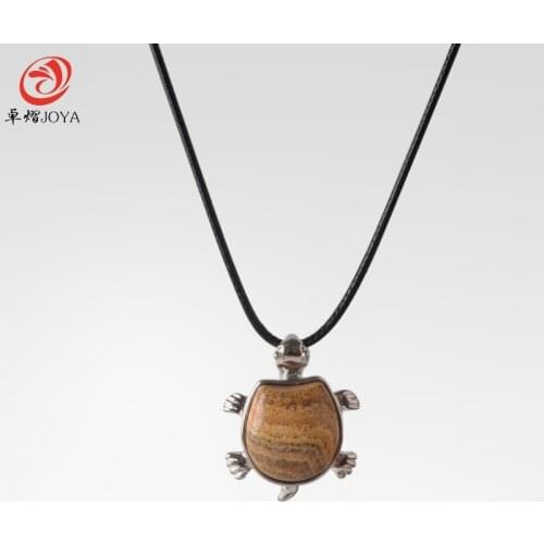 2018 Hot selling natural stone turtle necklace pendant Like the picture lines of same longevity Man women birthday present