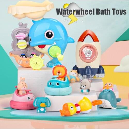 Bath Toys Pipeline Water Spray Shower Game Dolphin Waterfall Bath Baby Toy Children Swimming Bathroom Bathing Shower Kids Toy