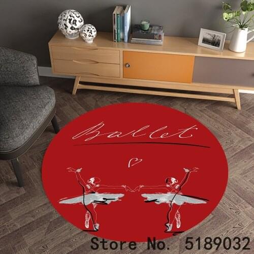 Round Area Rugs Pink Ballet Cute Girl Dancer Skirt Gymnastic Soft Carpets Indoors/Living Dining/Bedroom/Study Children Playr