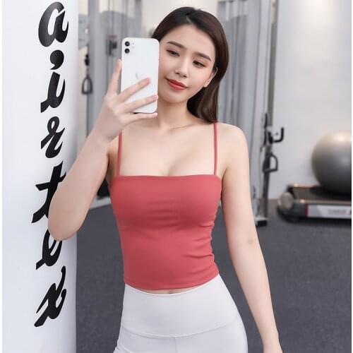 Yoga Camisoles For Women Sport Yoga Bra Sleeveless Tanks Top Fitness Solid Vest Padded Cropped Tops Gym Clothing Sportswear