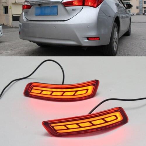 Multi-function LED Reflector Lamp Rear Fog Lamp Bumper Light Brake Light Dynamic Turn Signal For Toyota Corolla 2014 - 2018