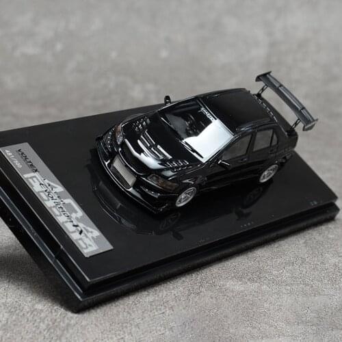 Resin Model Cars 1:64 Scale Mitsubishi EVO IX 9 Modified Version Black Simulation Static Model Adult Collection Toys Gift